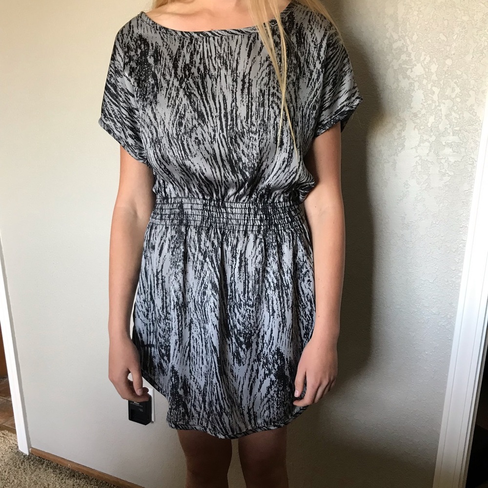 Satin short sleeve dress
